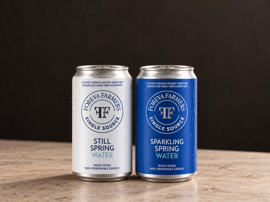 Foreva Farmers still and sparkling spring water cans