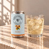 Foreva Farmers Smoky Ginger Ale 150ml can with an iced drink on a sunlit stone table