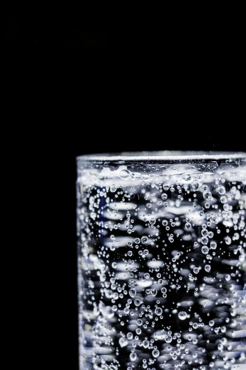Sparkling spring water in a glass